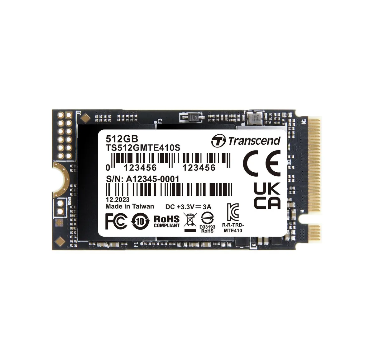 Transcend Transcend 410S 512GB NVMe PCIe 4.0 M.2 2242 internal hard drive — product photo