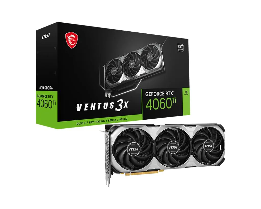 MSI MSI GeForce RTX 4060 Ti VENTUS 3X E 8G OC V515-065R graphics card — product photo