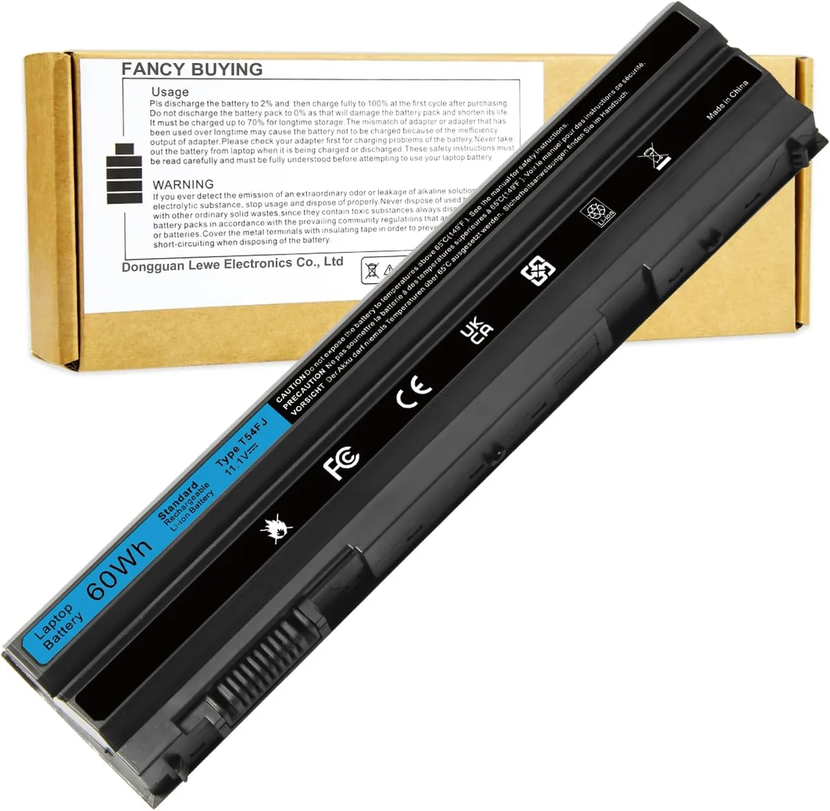 PISKEKAT PISKEKAT 60Wh 6-cell 11.1V Li-ion laptop battery for Dell Latitude E6420 E6520 Inspiron 15R 17R — product photo