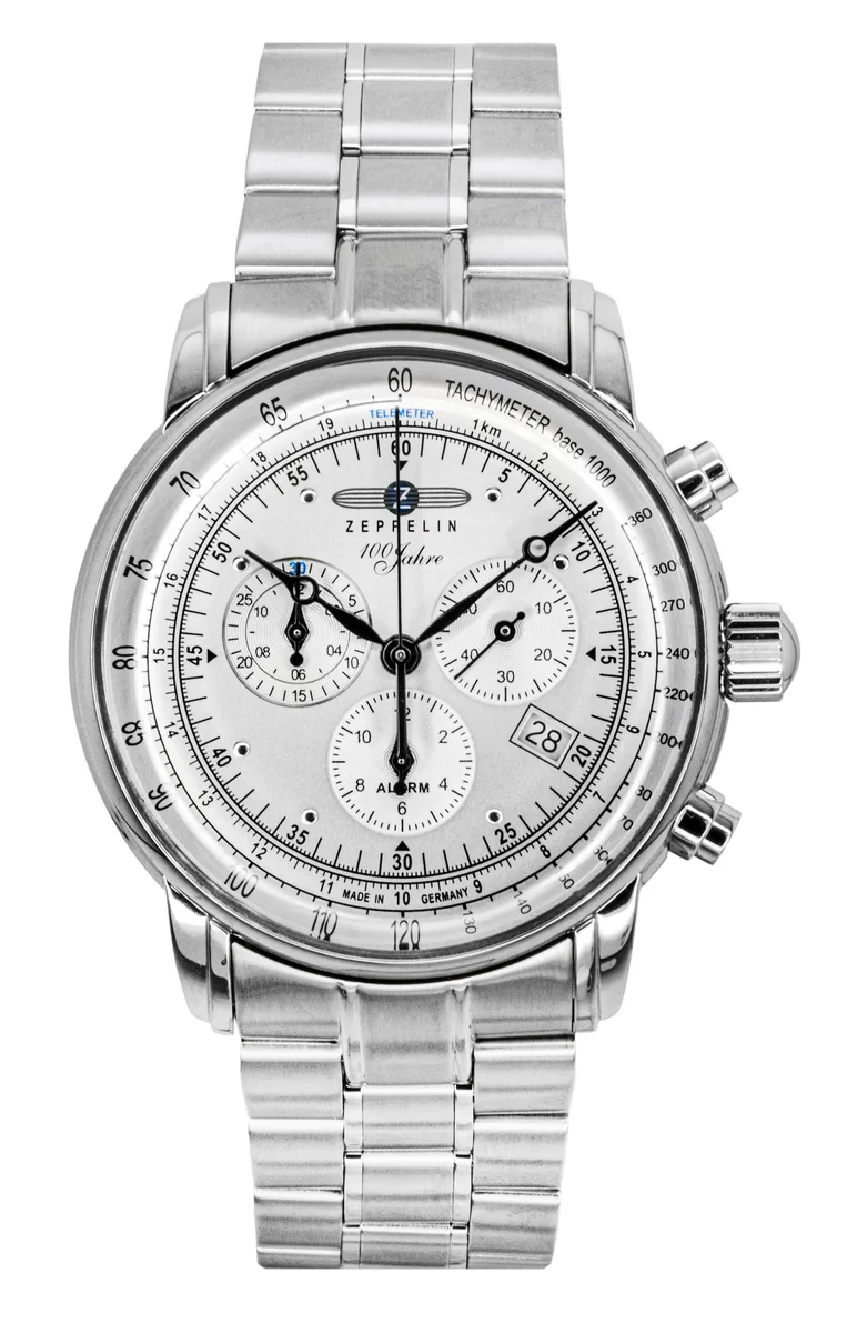 Graf Zeppelin Graf Zeppelin 100 Jahre Chronograph 7680MB1 White Dial Quartz Watch — product photo