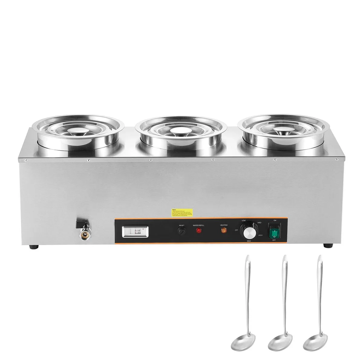VEVOR VEVOR Electric Soup Warmer 3×6.34QT 1500W 86-185°F — product photo