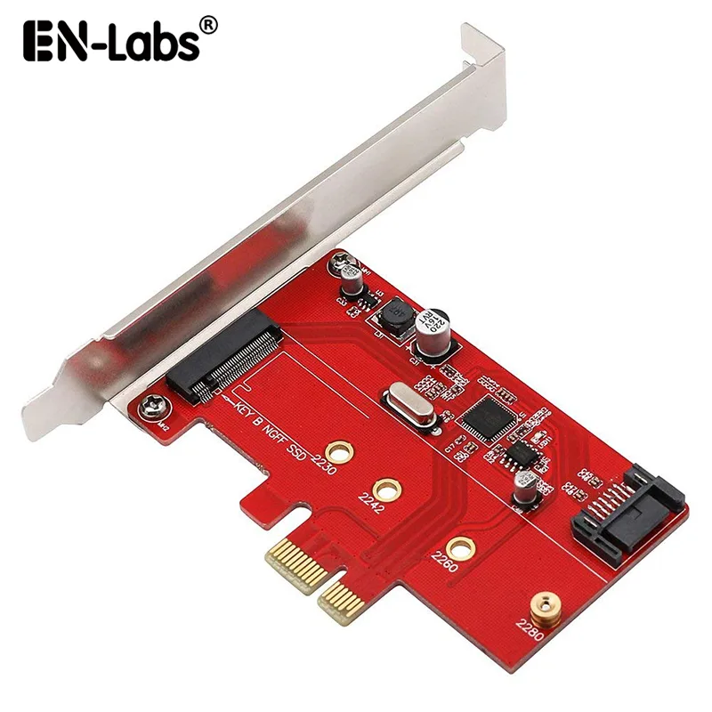 EN-Labs EN-Labs PCIEM2BSATA PCIe x1 to M.2 SATA + SATA III Bracket — product photo