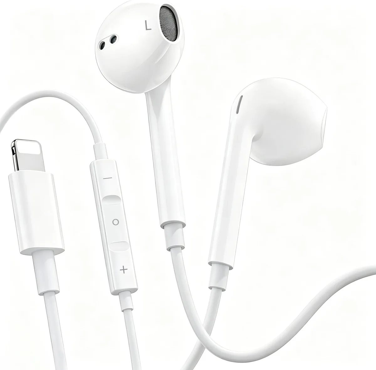 No Sew No Sew YHS-FVA01 Lightning Earphones White 18 grams 32 ohms — product photo