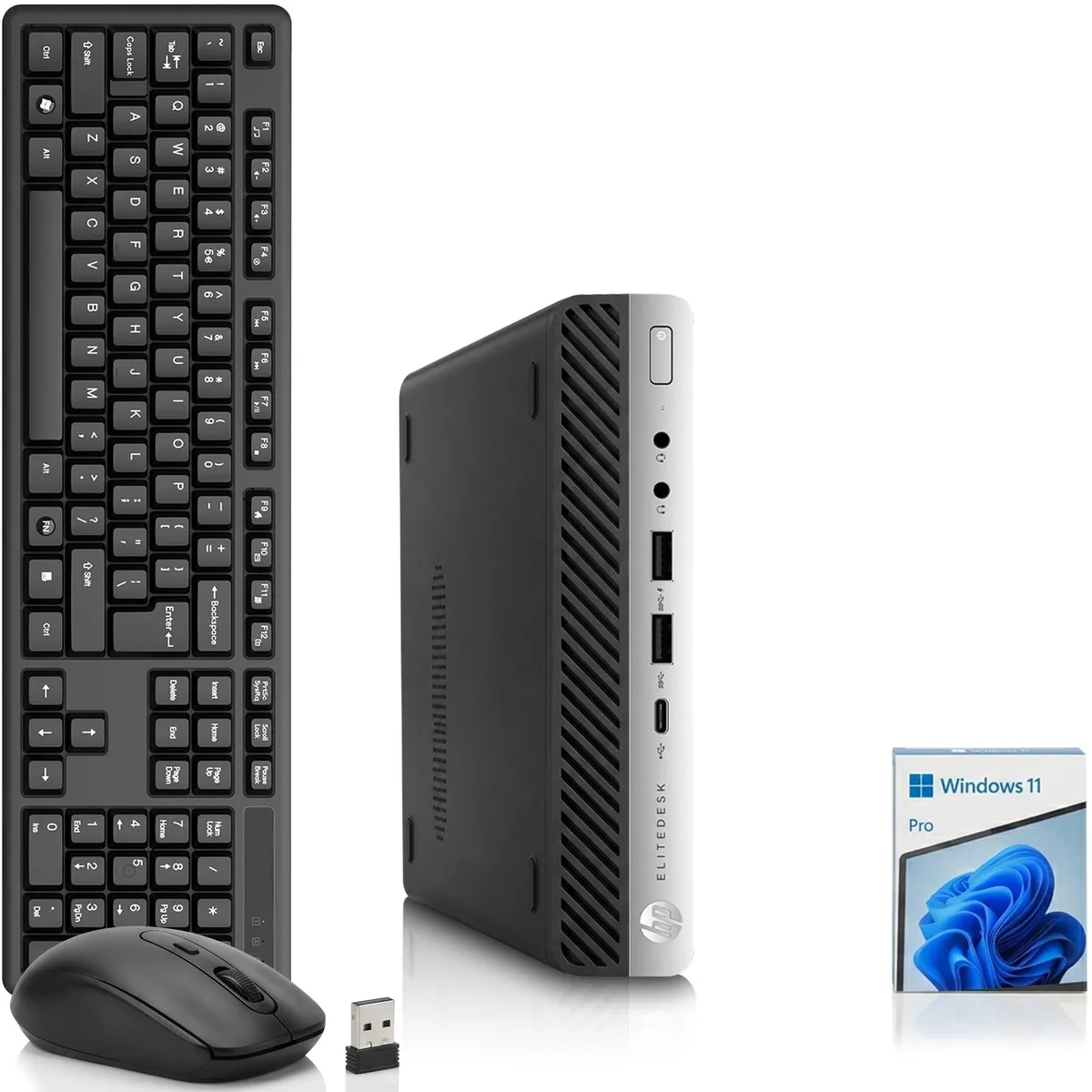 HP HP EliteDesk 800 G4 Mini desktop PC, Core i5-8500T, 16GB DDR4, 256GB SSD, Windows 11 Pro — product photo