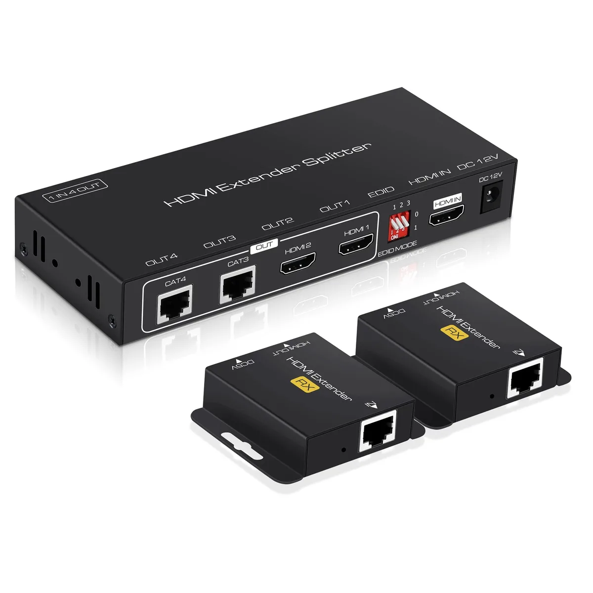WRIARICH WRIARICH 1x2 HDMI Extender Splitter 165ft 50m 2 Loop-Out 1080P 60Hz POC — product photo