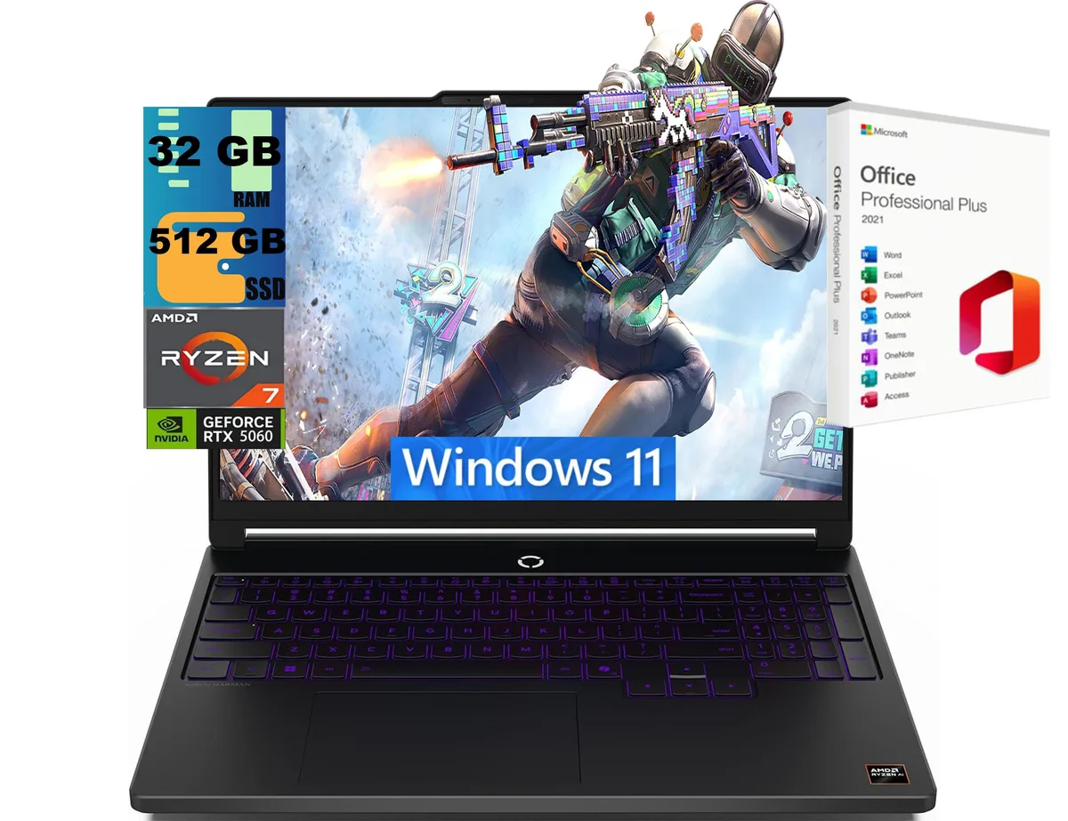 Lenovo Lenovo Legion 5a 15 15.3" WQXGA 165Hz Ryzen 7 250 RTX 5060 32GB 512GB gaming laptop — product photo