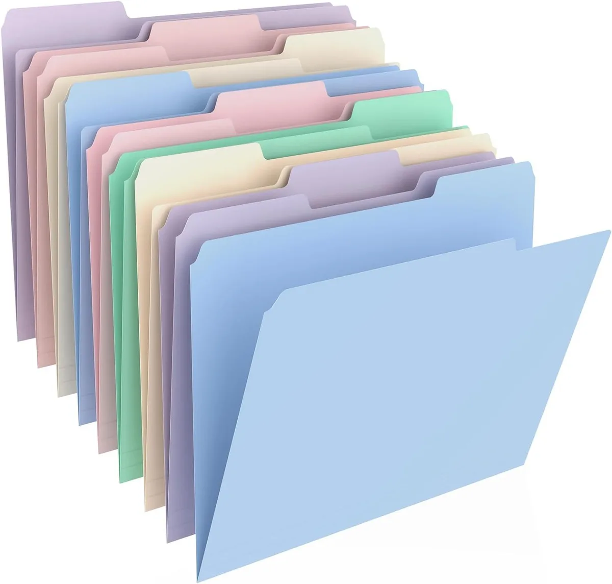  habgp H037 File Folders 9 Pack Letter Size 1/3-Cut Tab Plastic .5 in. Expansion 75 Sheets — product photo