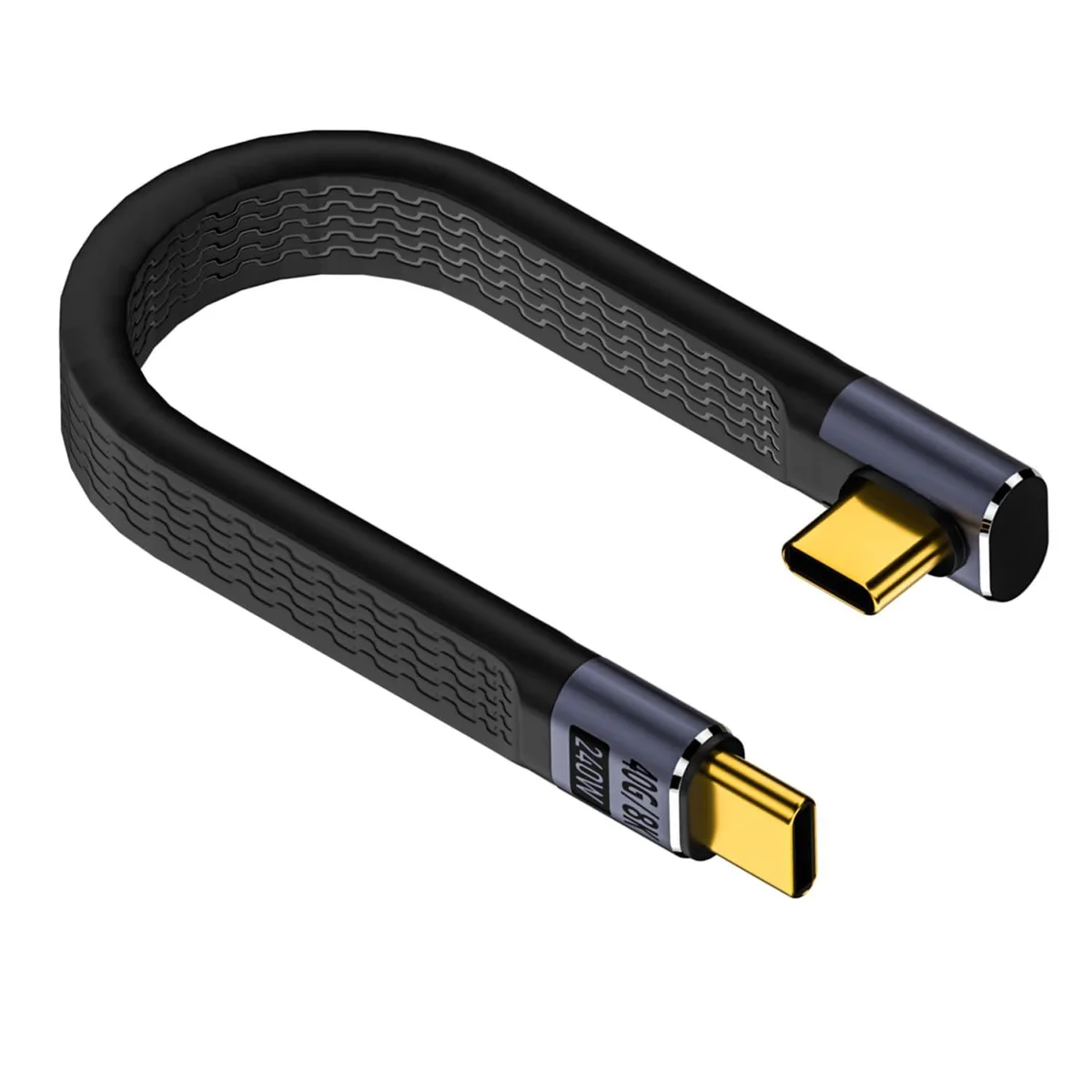 Vszerda Vszerda USB4.0 40Gbps 240W 90° Vertical Bend Thunderbolt Cable 13cm — product photo