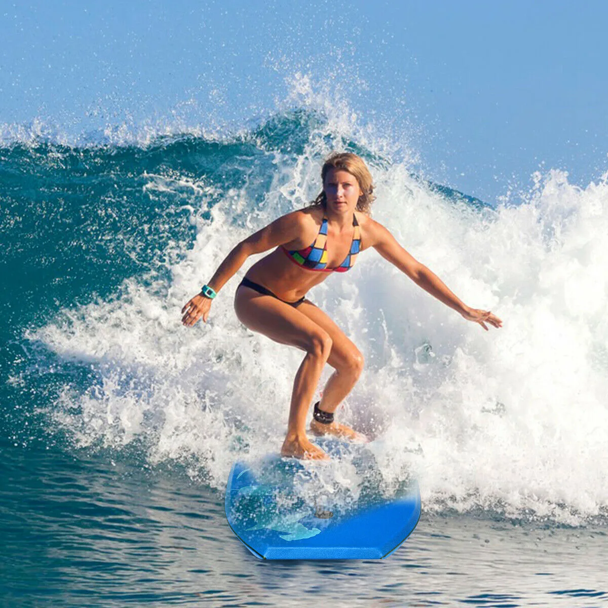 Costway Costway 41" Bodyboard Blue Shark EPS Core W/Leash — product photo
