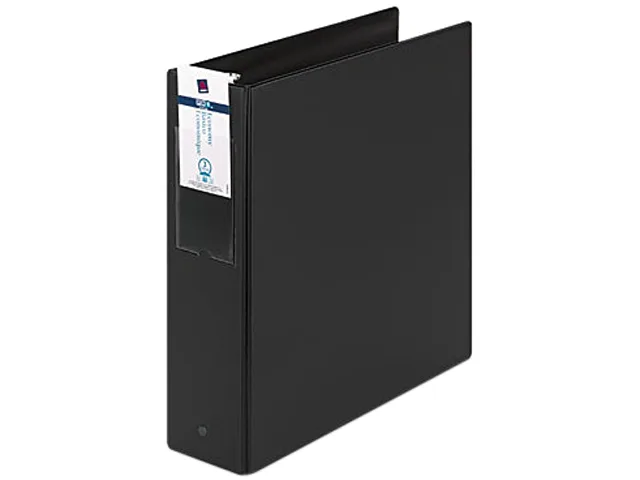 Black Avery 4601 economy round-ring binder with suede-finish cover and two interior pockets