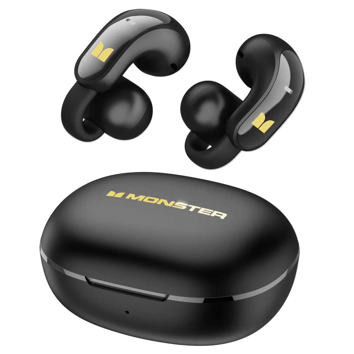 Monster e108 Open Ear Clip Earbuds Black Bluetooth 6.0 24h IPX5 — product photo