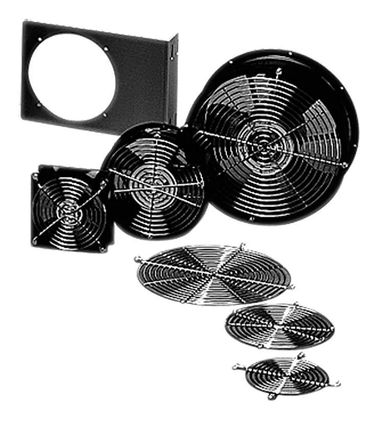 Round axial fan, cast aluminium housing, lead wires, 10 inch diameter