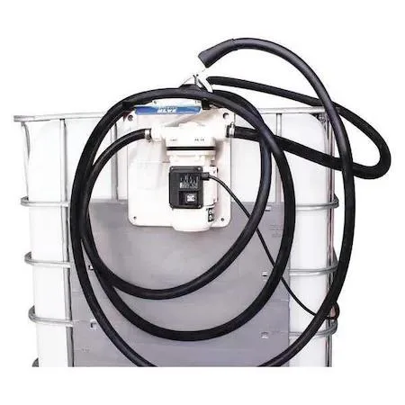 Piusi electric drum pump with 18 ft hose and 72 in cord, grey motor housing
