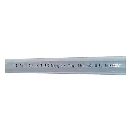 Clear flexible PVC tubing coil 100 ft length 7/8 inch inside diameter