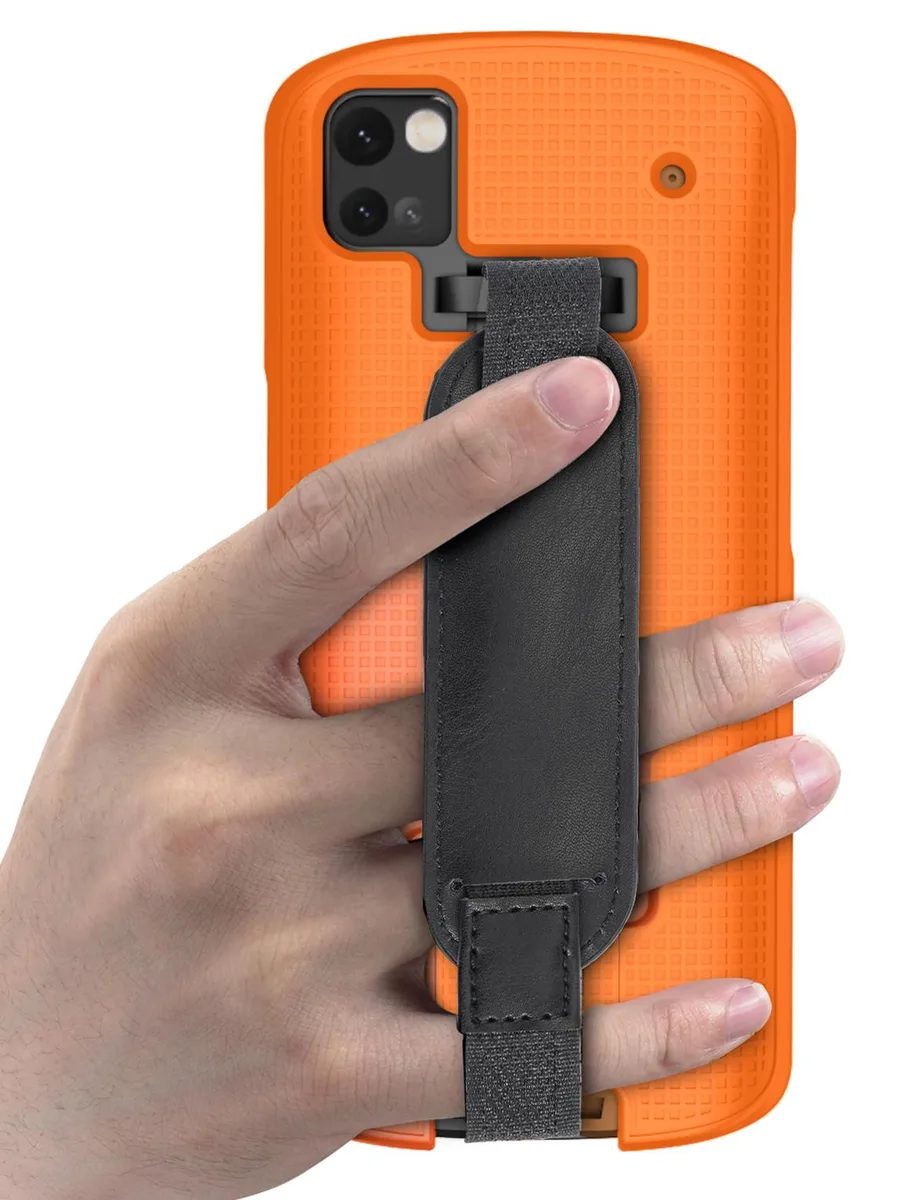 Nakedcellphone Nakedcellphone Kickstand Case + Hand Strap for Zebra TC53 TC58 Orange — product photo