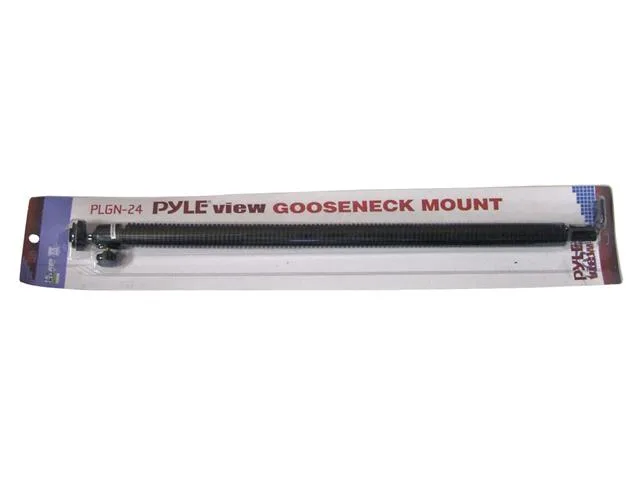 Black metal gooseneck wall mount with 24 inch flexible arm and sliding bracket