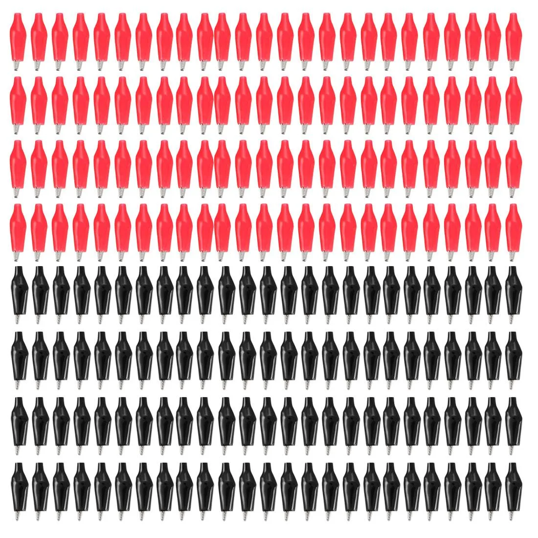 Unique-Bargains Unique-Bargains Alligator Test Clips 200pcs Red Black 6mm Jaw 27mm Length — product photo