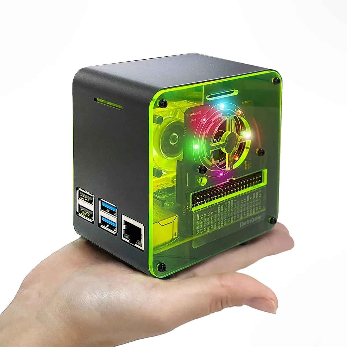 NShi NShi PIZEN Raspberry Pi 4 Server Chassis Matte Black Neon — product photo