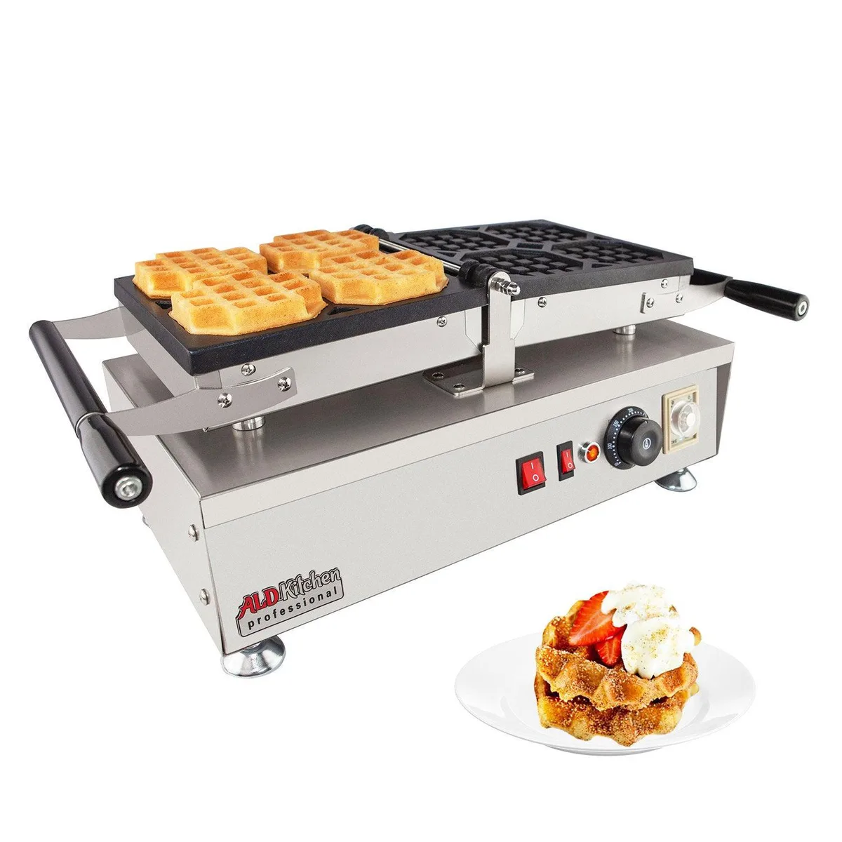 ALDKitchen ALDKitchen AP-454 Belgian Waffle Iron 4 Pcs Swing Type 110V 2kW — product photo