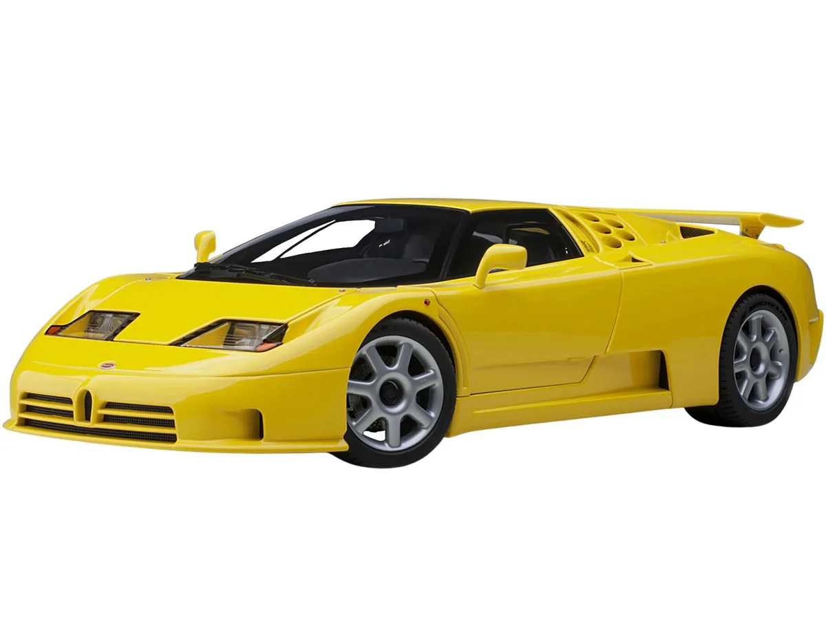 Autoart Autoart Bugatti EB110 SS Super Sport Giallo Yellow Silver Wheels 1/18 hobby collectible — product photo