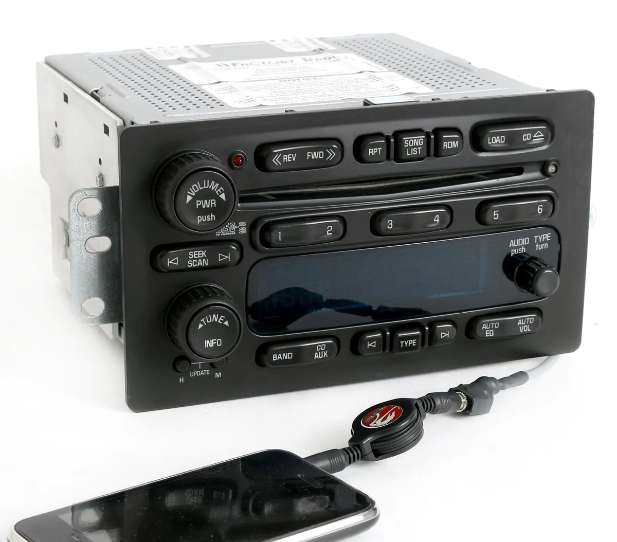 1 Factory Radio 1 Factory Radio 15196055 AM FM 6-Disc CD Receiver with 3.5 mm Aux Pigtail — product photo
