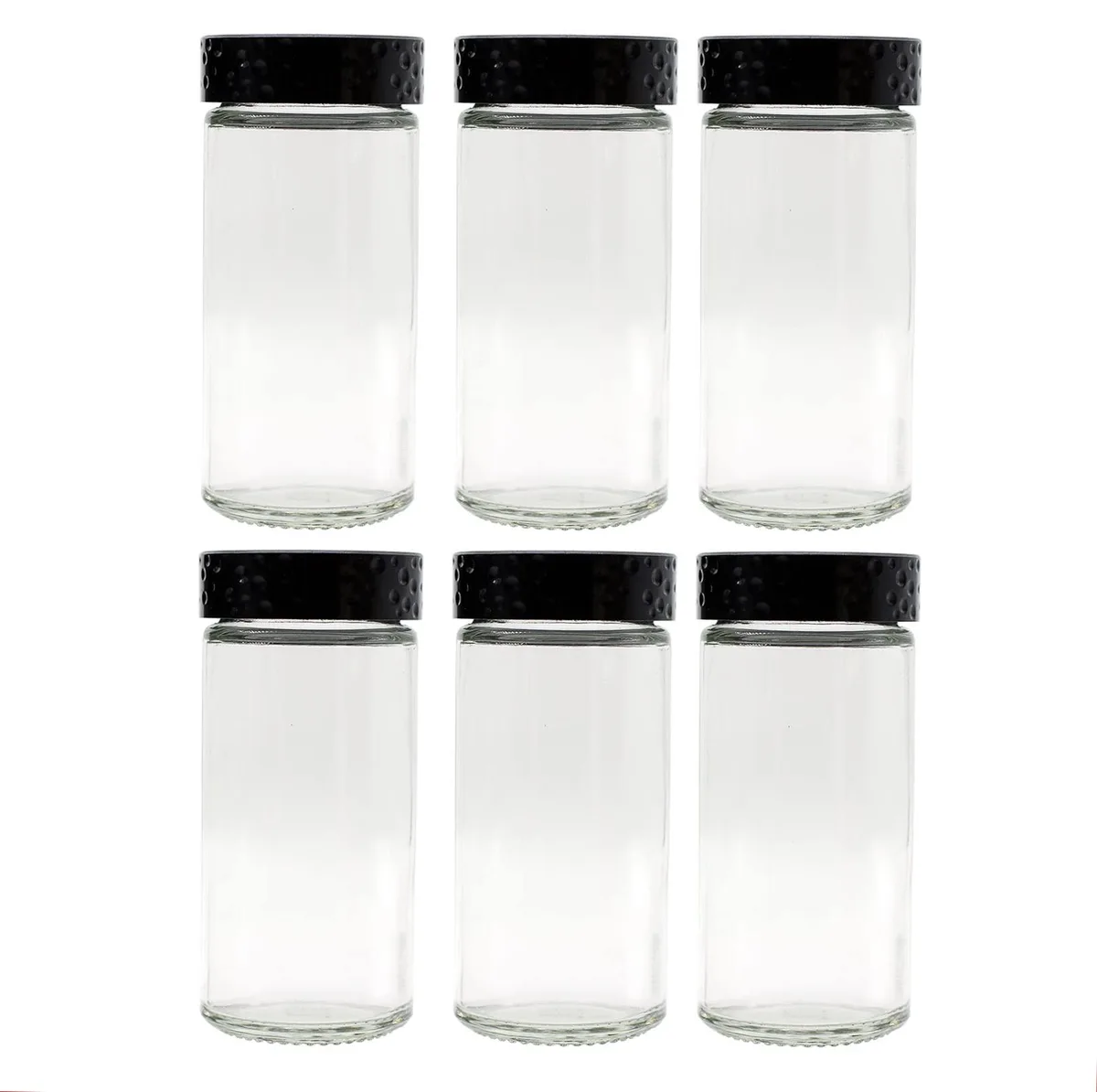 Six red silicone 4 oz food storage jars