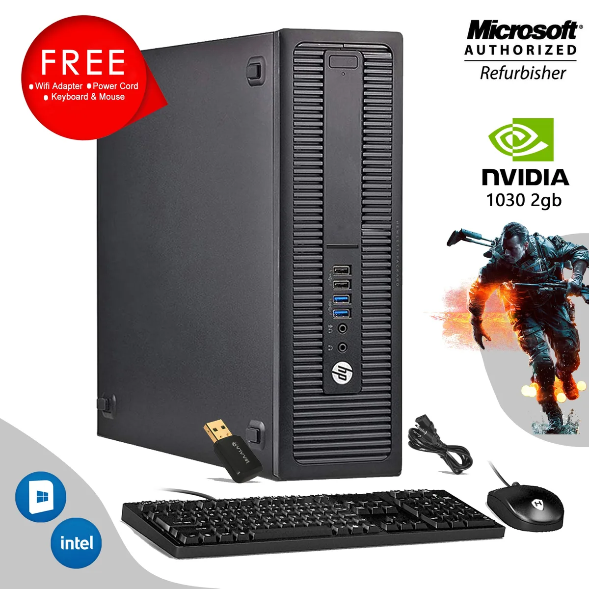 HP HP EliteDesk 800 G2 SFF Core i7-6700 16GB DDR4 512GB SSD GT 1030 gaming PC — product photo