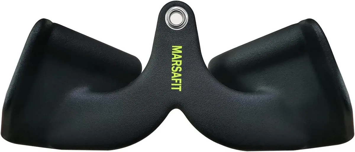 Solid steel T-bar with rubber arm support and knurled grips, rated 880 lbs