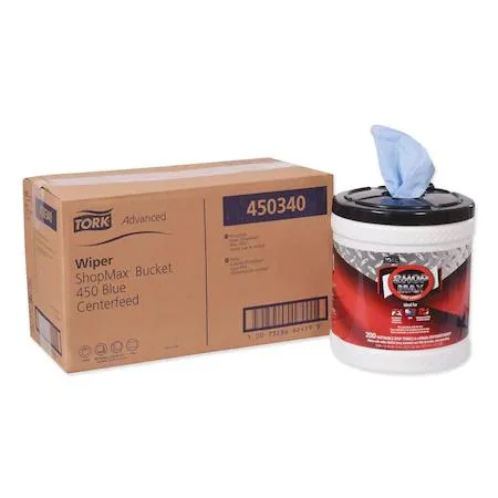 Tork Tork 450340 ShopMax Heavy Duty Centerfeed Dry Wipe Bucket Blue W22 High — product photo