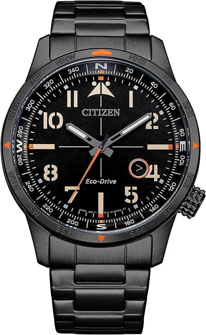 Citizen Citizen Eco-Drive Avion Weekender Watch Black Stainless Steel 43mm — product photo
