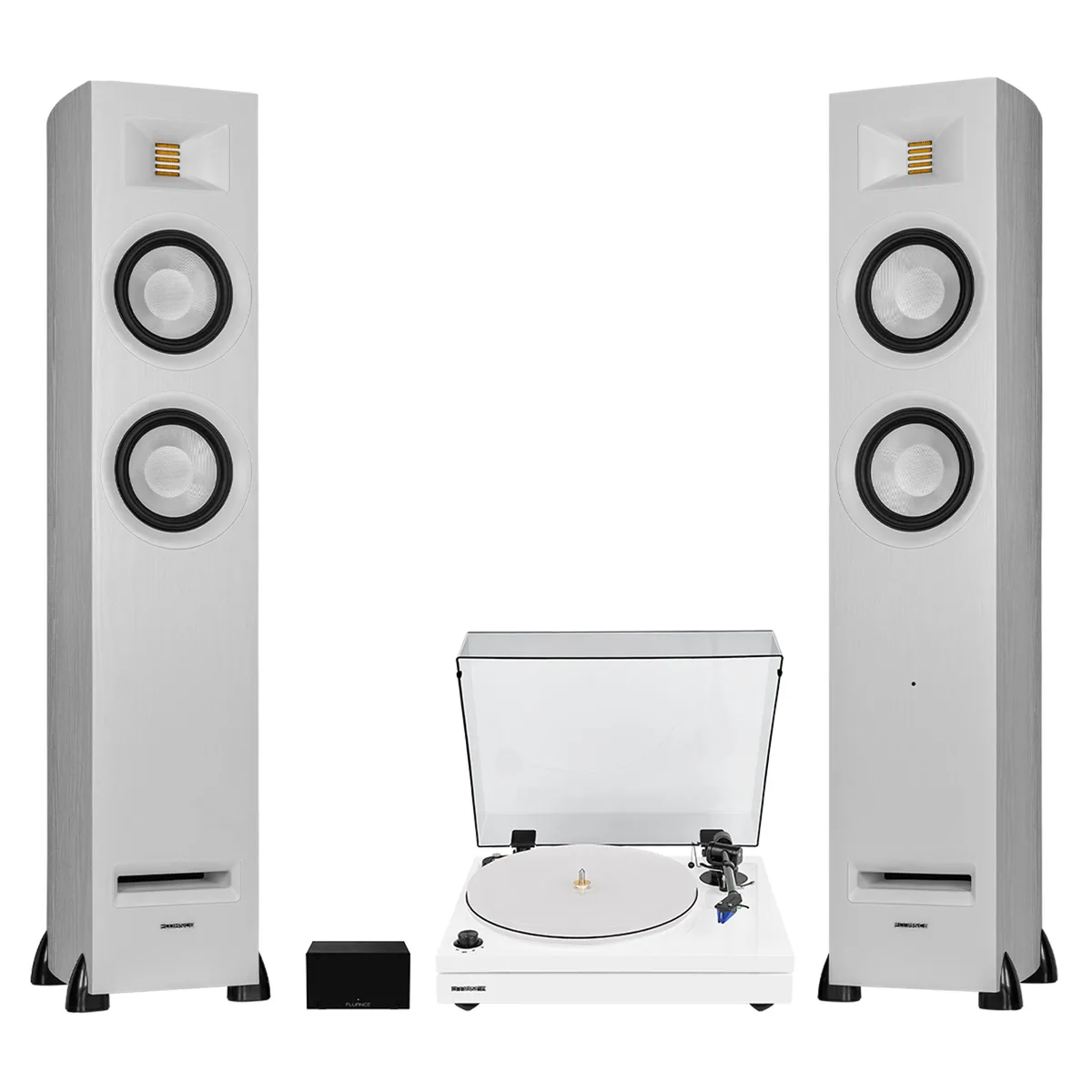 Fluance Fluance RT87 Turntable, Ri91 Speakers, PA10 Preamp (White) — product photo