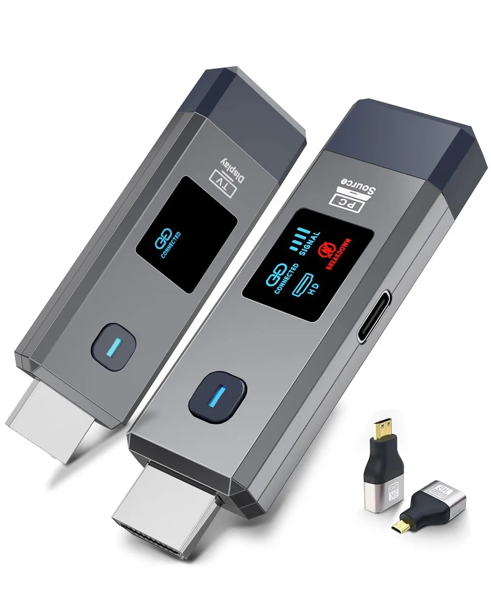 ANJCTDD Grey-WX-50M-01 Wireless HDMI Receiver 328ft 4K Decode 1080P 2.4G/5.8G Navy Blue — product photo