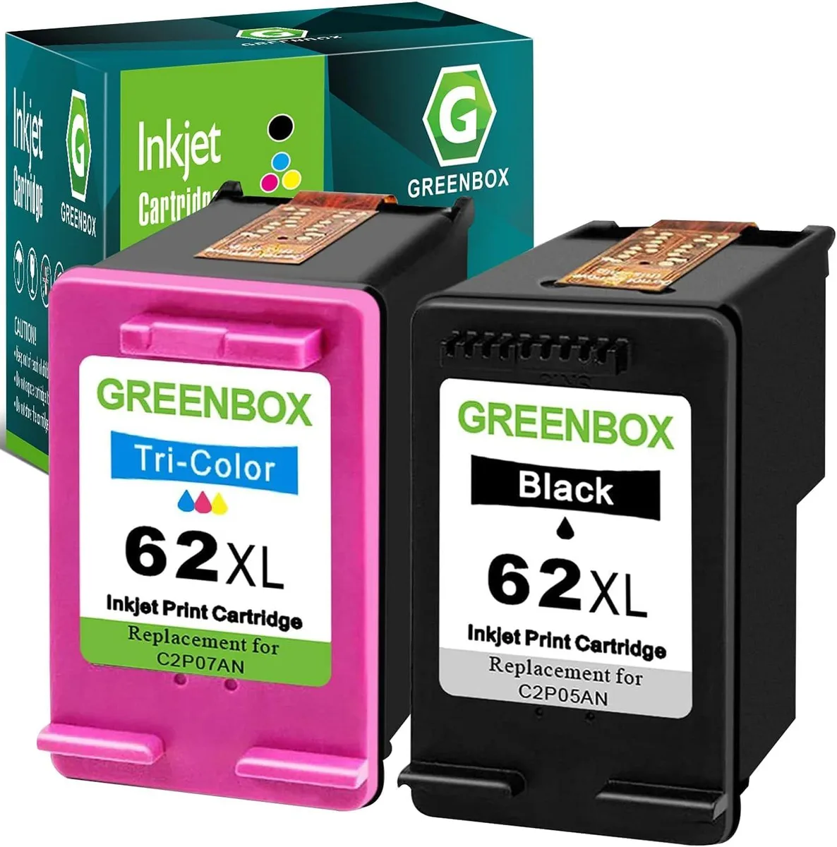 NuoTo NuoTo HP 62XL Remanufactured Ink Cartridge 2 Pack Black Tri-Color — product photo