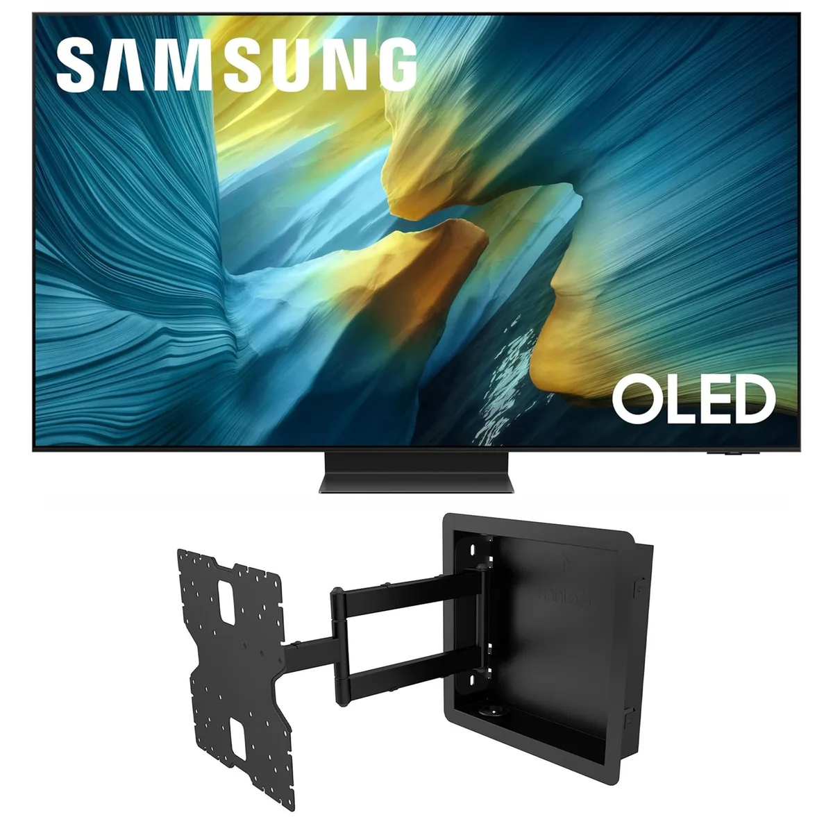 SAMSUNG SAMSUNG S95FA 65" OLED 4K 120Hz Smart TV with Kanto R400 Mount — product photo