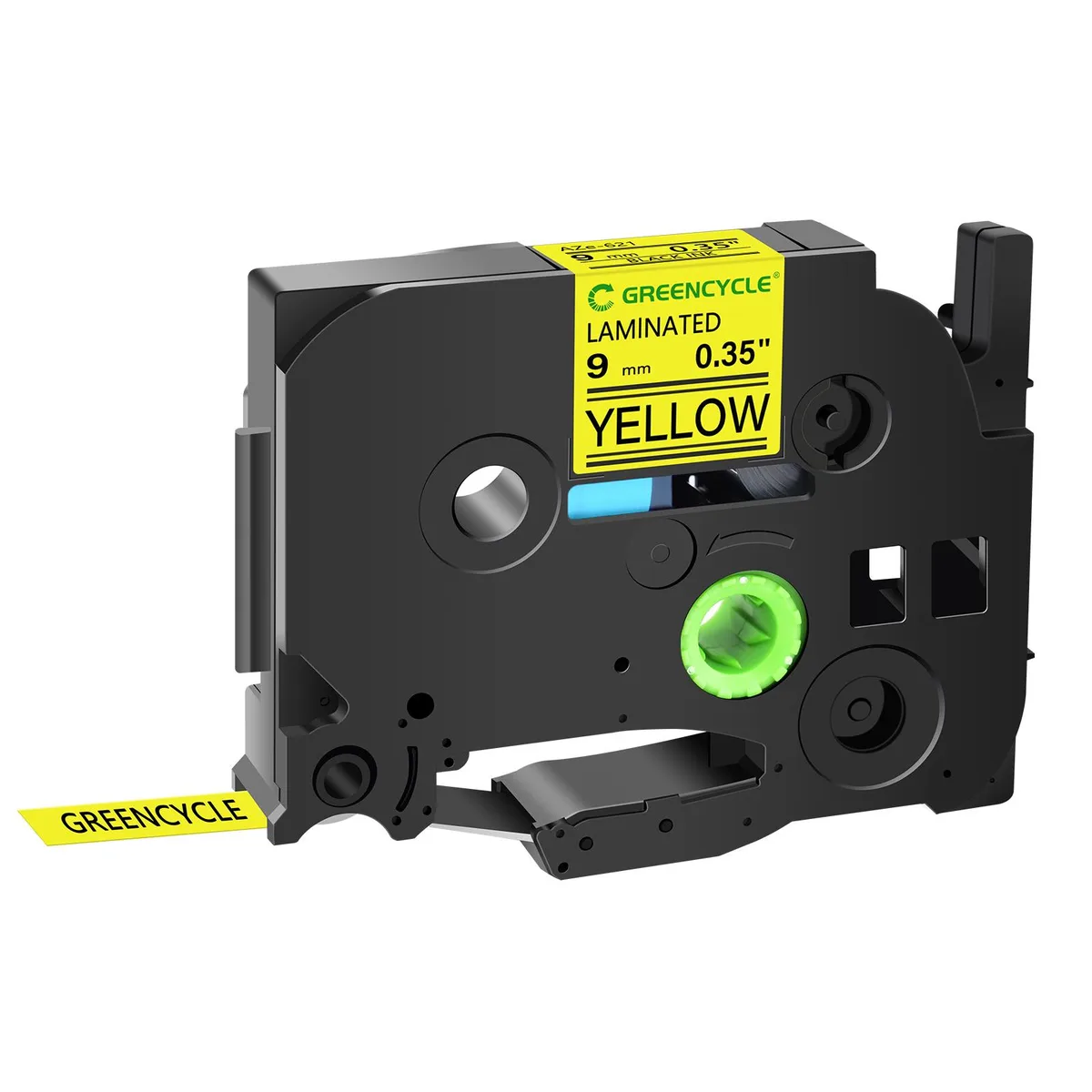GREENCYCLE GREENCYCLE TZe-621 9mm 26.2ft Black on Yellow labelmaker tape — product photo