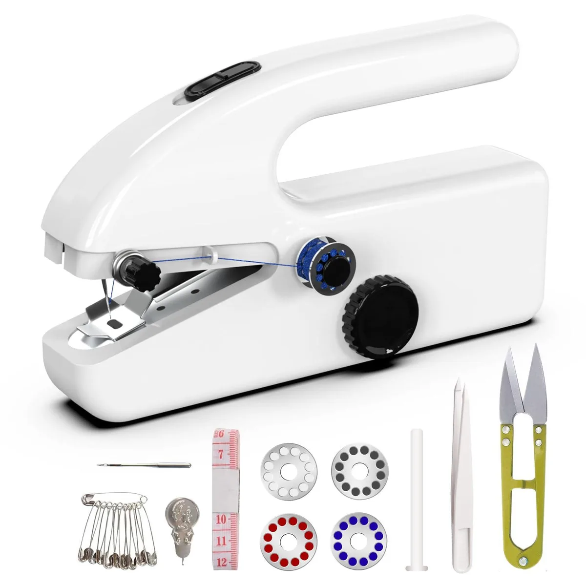  Aovly A12 handheld sewing machine 1.5 mm 375/300 spm 8.86×4.72×2.56 in 0.449 kg — product photo