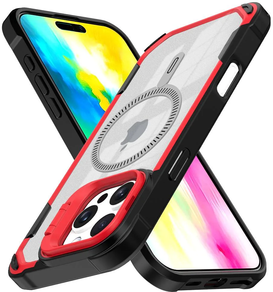 Nakedcellphone Nakedcellphone CamStand Hybrid Case iPhone 16 Pro Max MagSafe Red — product photo