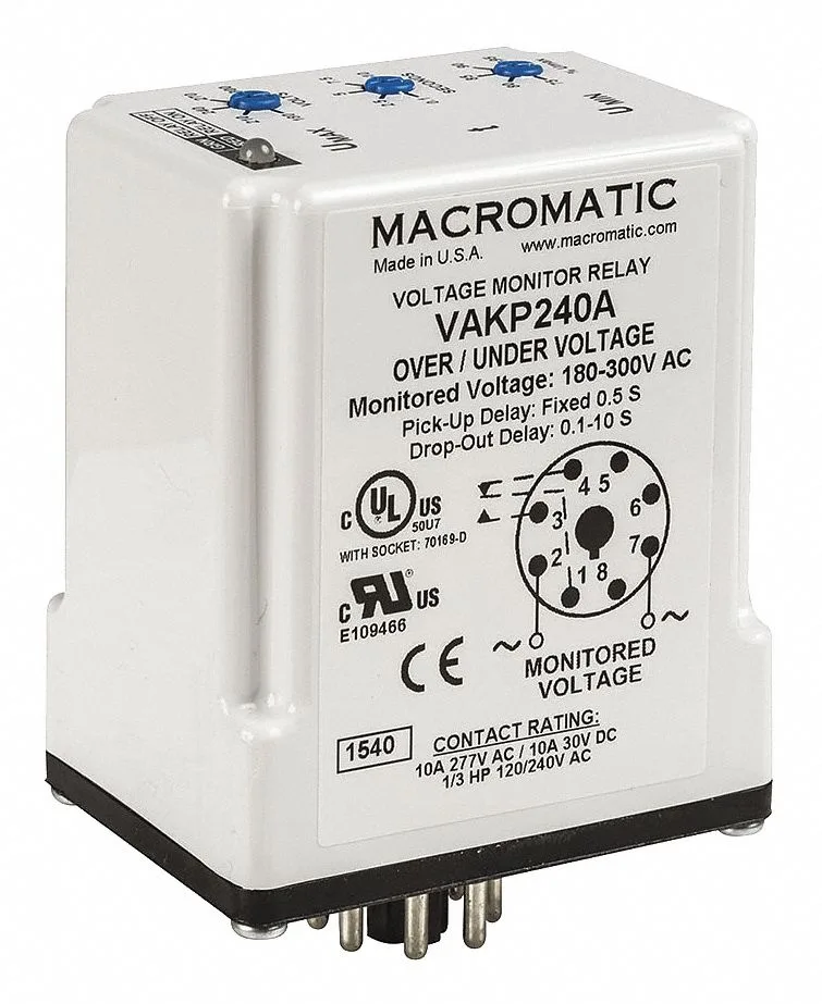 Macromatic Macromatic VAKP012D Voltage Sensing Relay 12V DC 8 Pin — product photo
