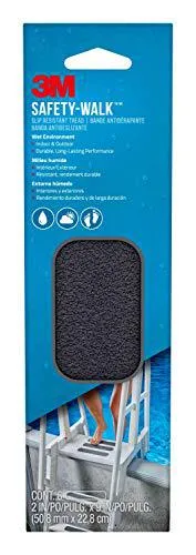 Six gray anti-slip strips, two by nine inches, textured surface