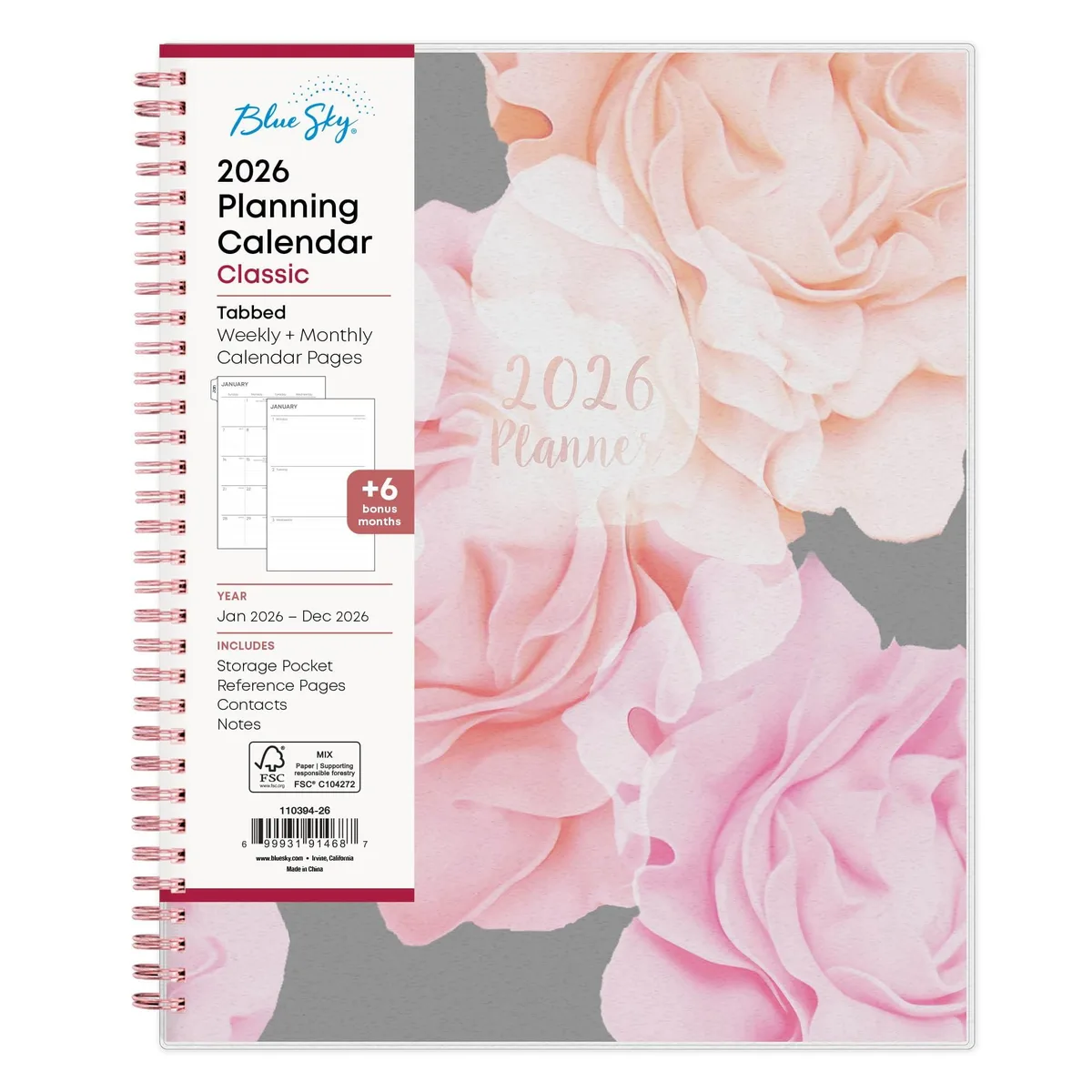 Blue Sky The Color of Imagination, LLC Blue Sky The Color of Imagination, LLC 2026 Weekly/Monthly Planner Joselyn 110394 — product photo