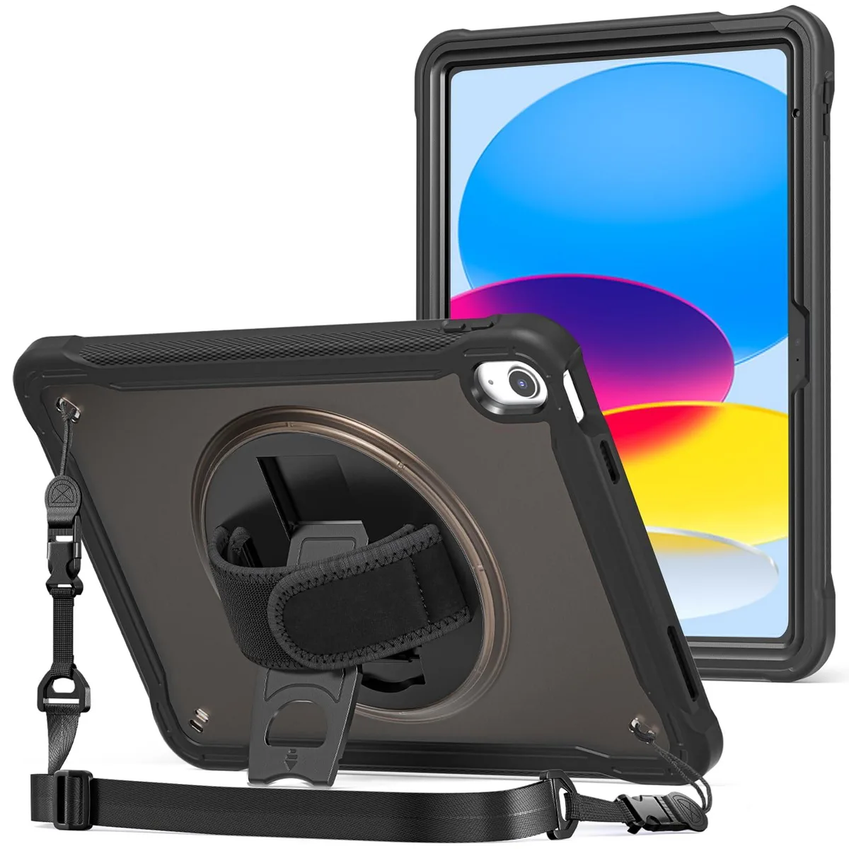 rooCASE A3354 rugged case iPad 11th 10th gen black — product photo