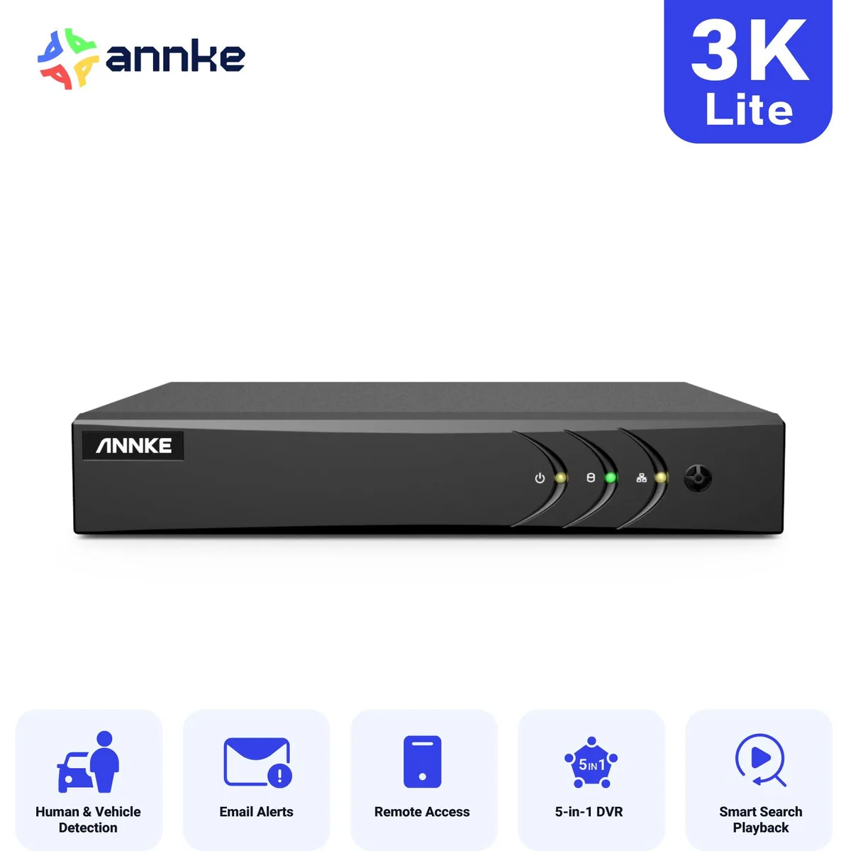 Annke Annke 3K 5MP H.265+ 8CH Hybrid 5-in-1 DVR (No HDD) — product photo