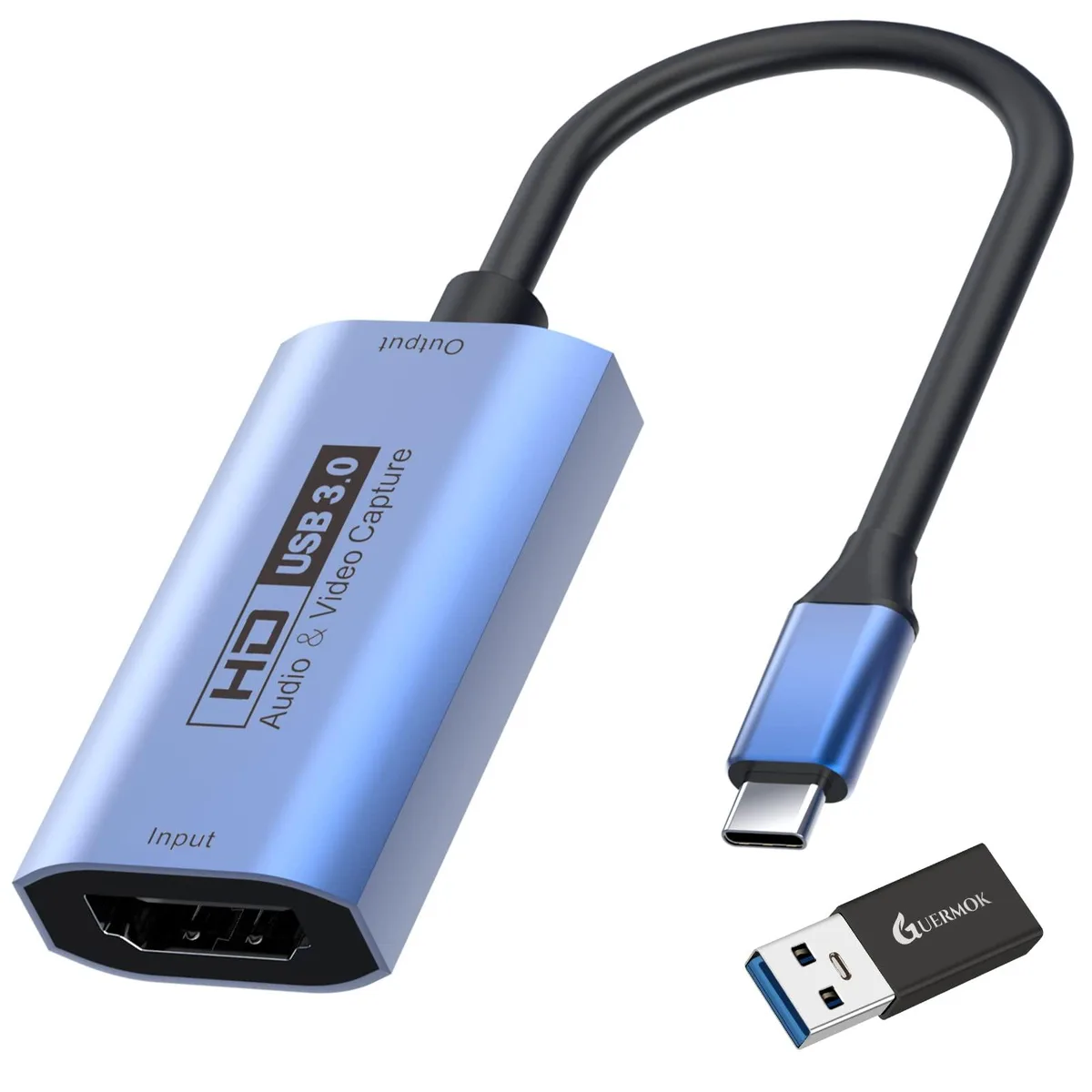 KEHIPI KEHIPI Video Capture Card USB3.0 HDMI to USB-C 2K@30FPS 1080P@60FPS Blue — product photo