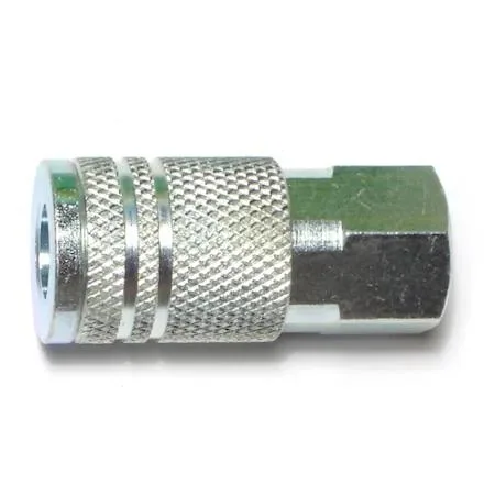 MIDWEST FASTENER CORP MIDWEST FASTENER CORP 66541 1/4IP Zinc Plated Steel Female Air Hose Couplers 4PK — product photo