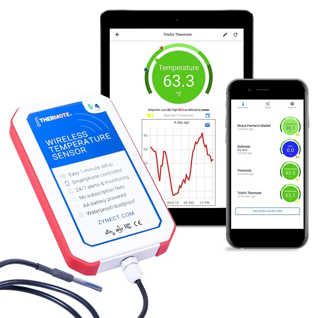 WUQ WUQ Thermote Wireless Temperature Sensor 24/7 Alerts — product photo
