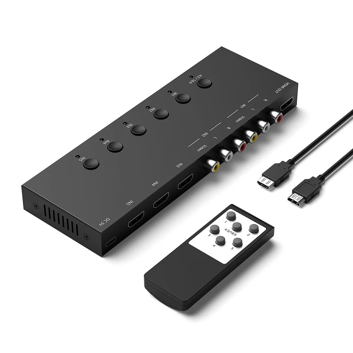 Vszerda Vszerda 2 AV to HDMI Converter + 3 HDMI 2.0 Switcher 2 in 1 — product photo