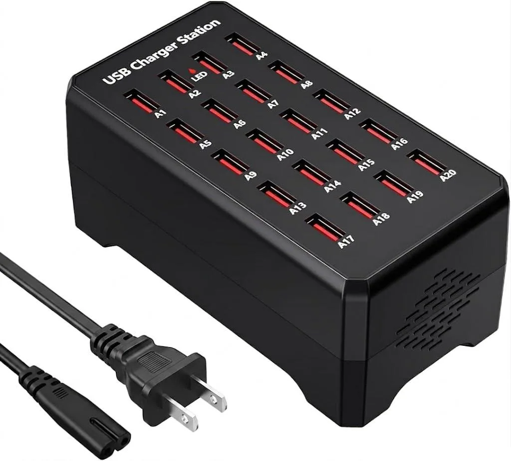  HONGYEE WLX-810E 20-port 100W USB charger — product photo