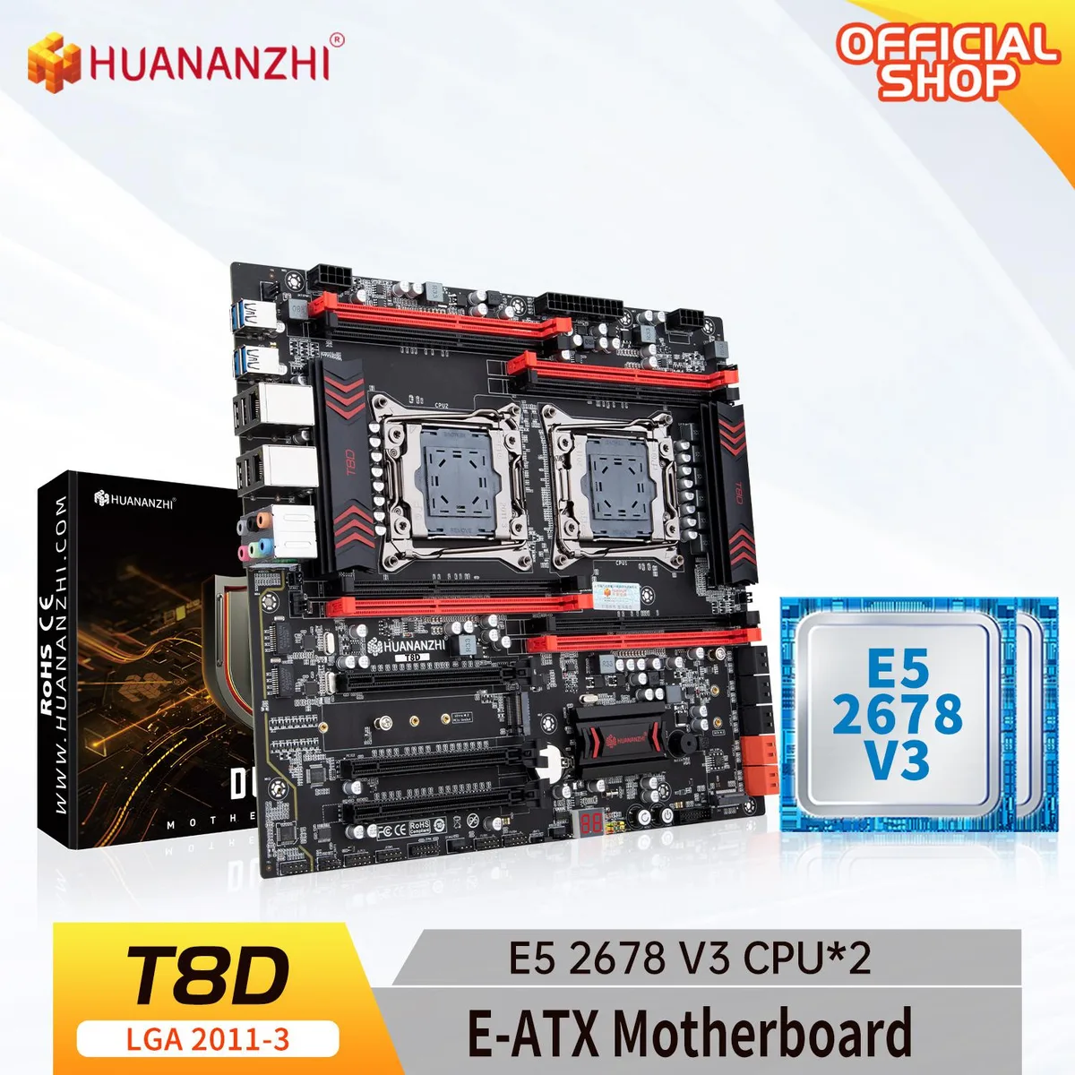 HUANANZHI HUANANZHI X99 T8D dual Xeon E5-2678 v3 Intel motherboard — product photo