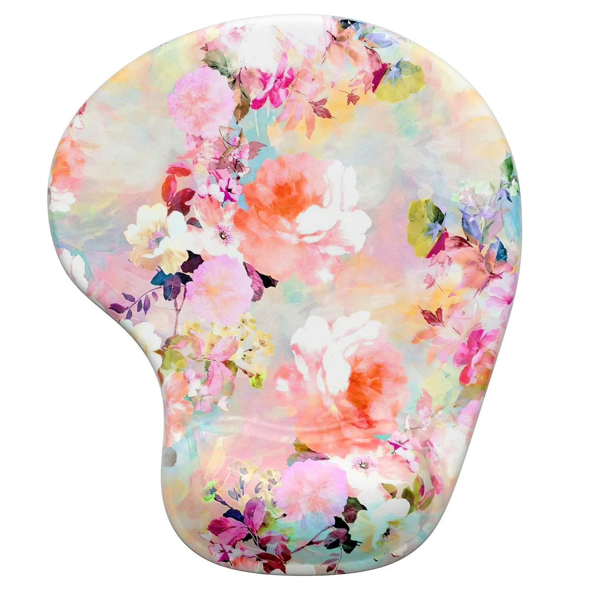  Hsurbtra 02-170G-Pink Flower-15 Ergonomic Gel Mouse Pad with Wrist Rest 9.5 x 8.3 x 0.9 in — product photo