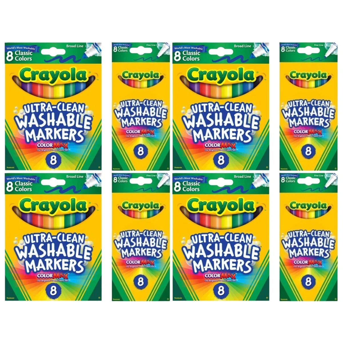 Crayola Crayola SP-53653673541950 Washable Marker Combo Pack 32 Broad Line + 32 Fine Line illustration — product photo